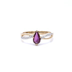 Ruby Ring With Diamonds 0.48 Carats 14K Yellow Gold