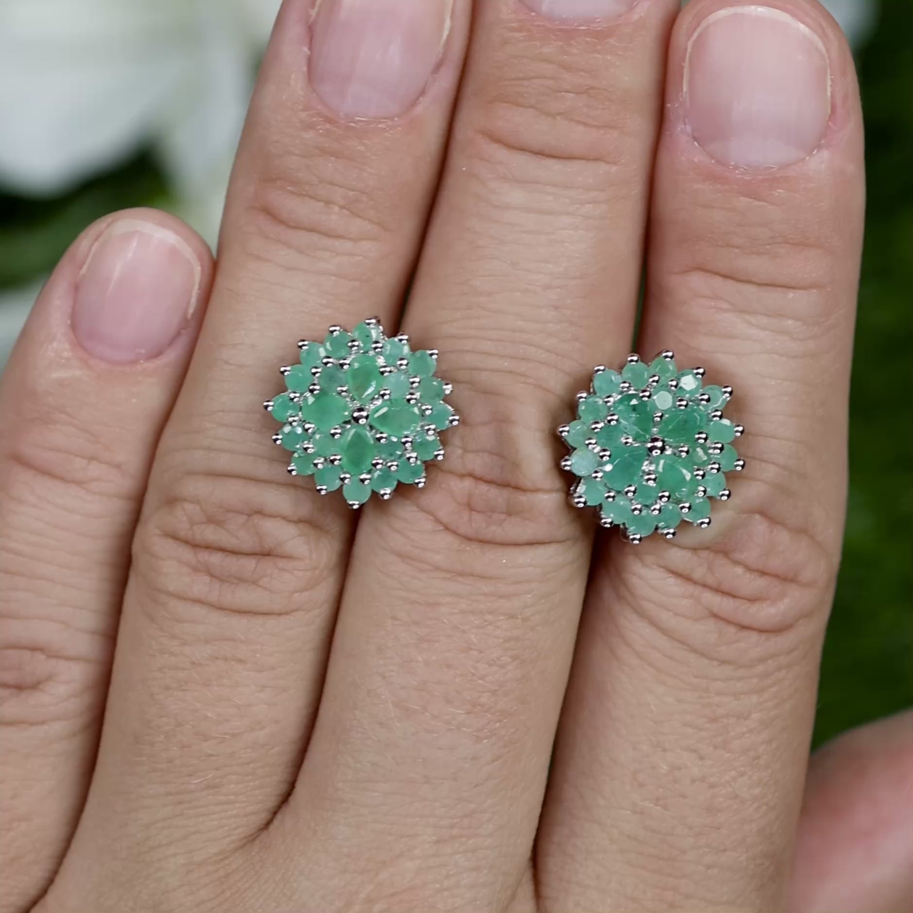 Emerald Earrings 2.3 Carats Sterling Silver