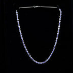 Tanzanite Tennis Necklace 10 Carats Sterling Silver