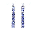 Tanzanite Hoop Earrings 5.08 Carats Sterling Silver