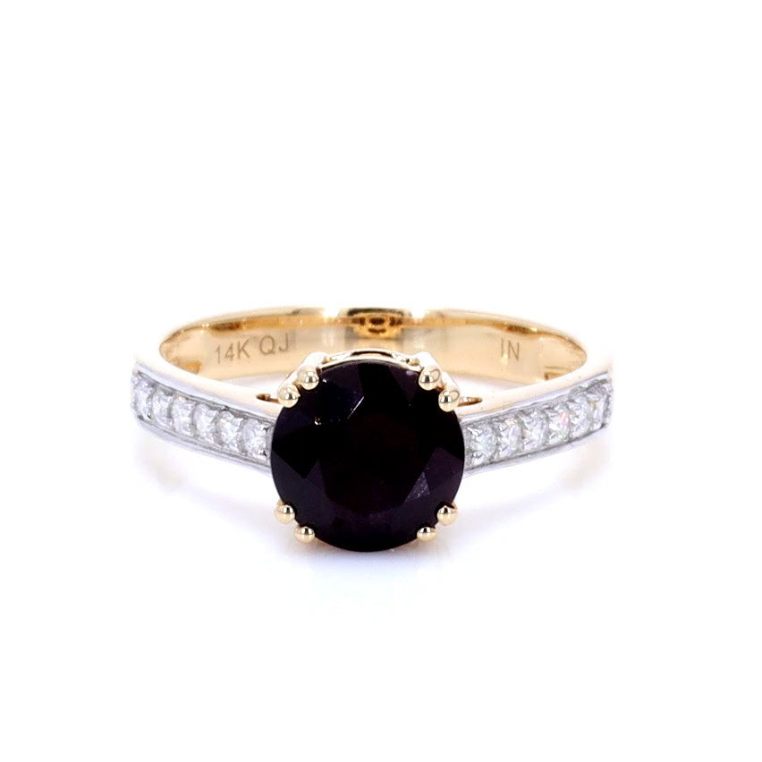 Ruby Ring With Diamonds 2.18 Carats 14K Yellow Gold