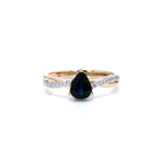 Blue Sapphire Ring With Diamonds 1.14 Carats 14K Yellow Gold