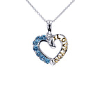 Swiss Blue Topaz Heart Pendant 0.82 Carats Sterling Silver