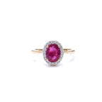 Ruby Ring With Diamonds 1.8 Carats 14K Yellow Gold