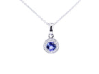 Tanzanite Pendant With White Topaz 1.02 Carats Sterling Silver