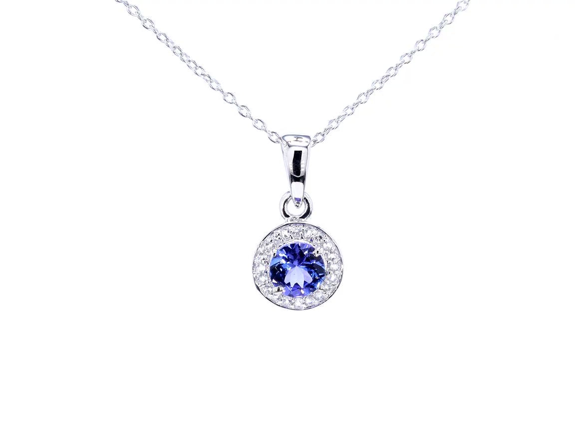 Tanzanite Pendant With White Topaz 1.02 Carats Sterling Silver