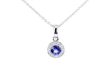Tanzanite Pendant With White Topaz 1.02 Carats Sterling Silver