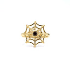 Garnet Spider Web Ring 0.1 Carats Gold Plated Silver