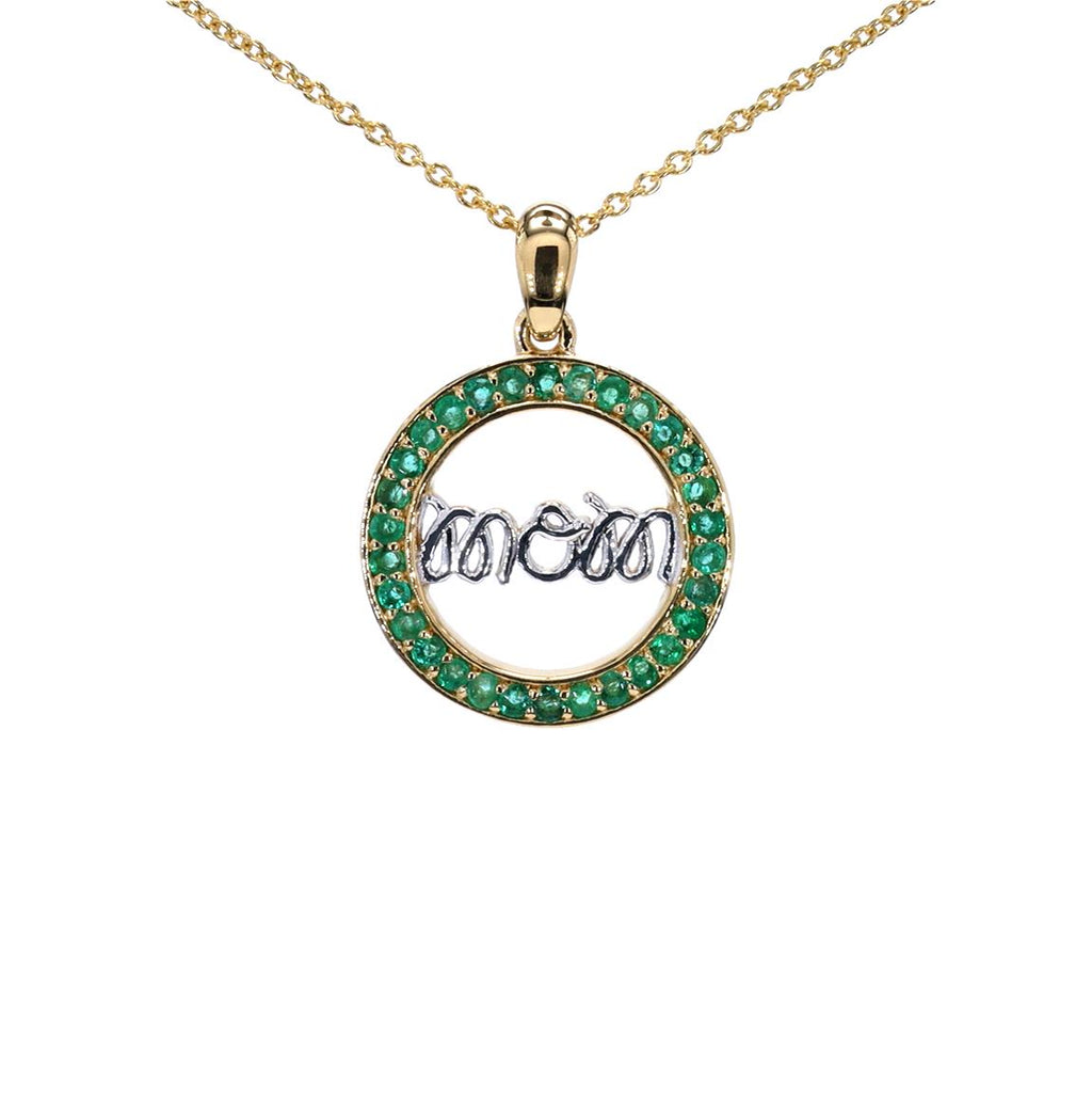 Emerald Mom Pendant 0.52 Carats Gold Plated Silver