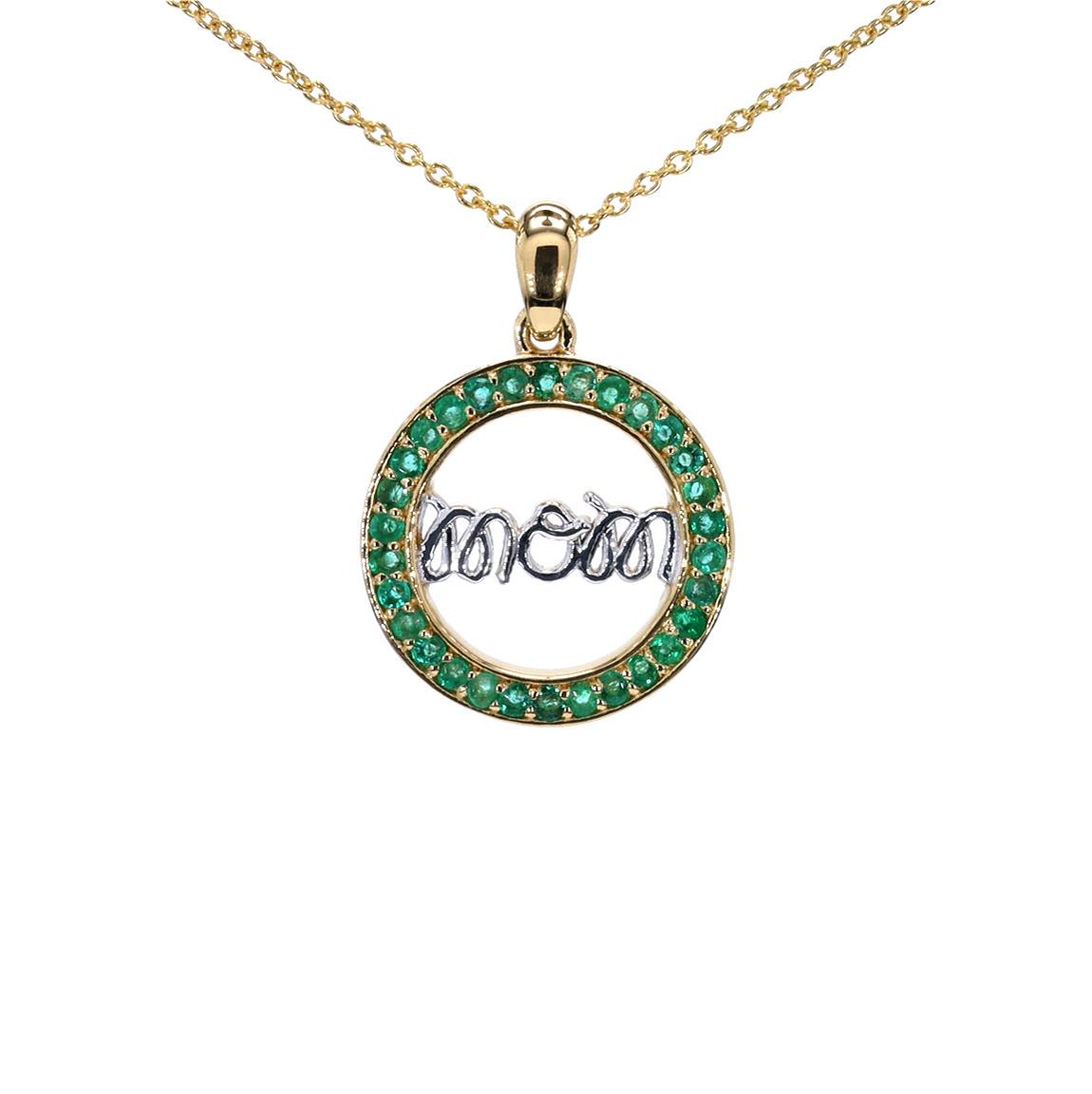 Emerald Mom Pendant 0.52 Carats Gold Plated Silver