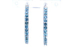 Swiss Blue Topaz Hoop Earrings 1.72 Carats Sterling Silver