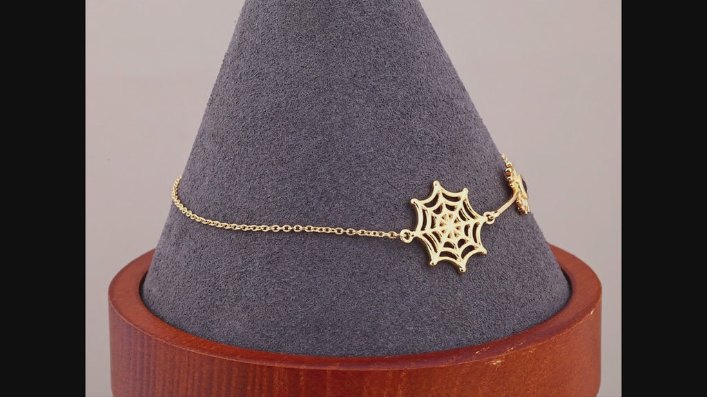 Garnet Spider Bracelet 0.1 Carats Gold Plated Silver