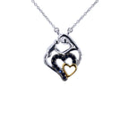 Blue Sapphire Heart Pendant 0.26 Carats Gold Plated Silver