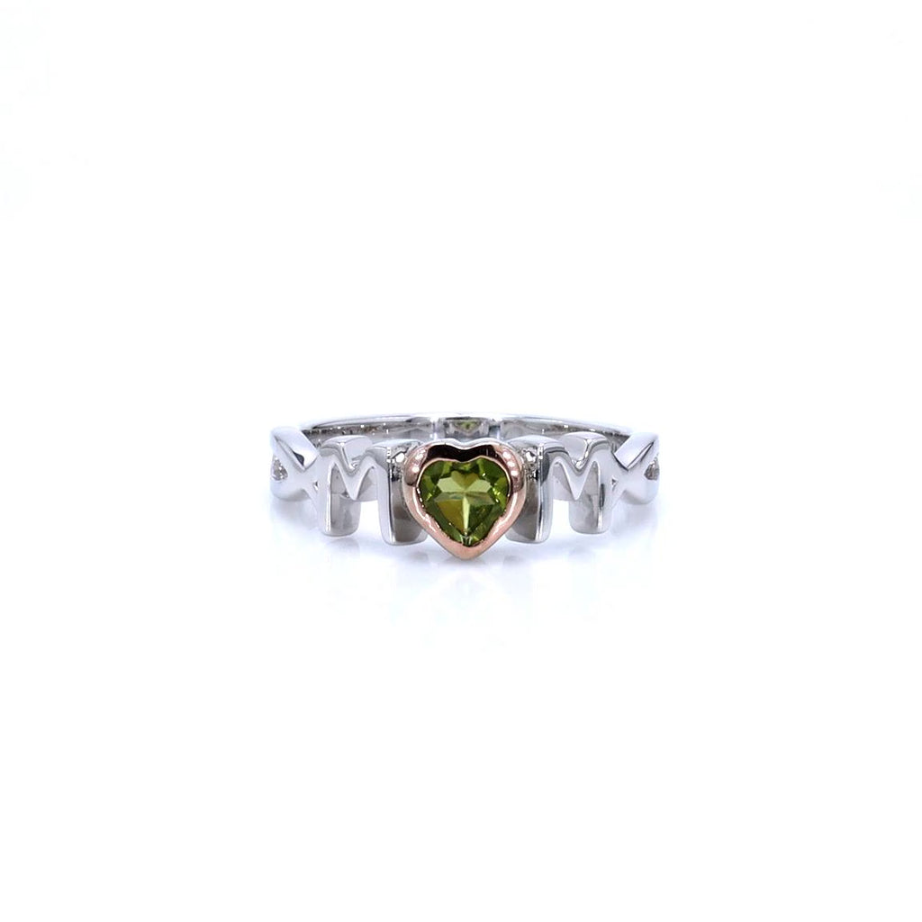 Peridot Mom Ring 0.42 Carats Sterling Silver