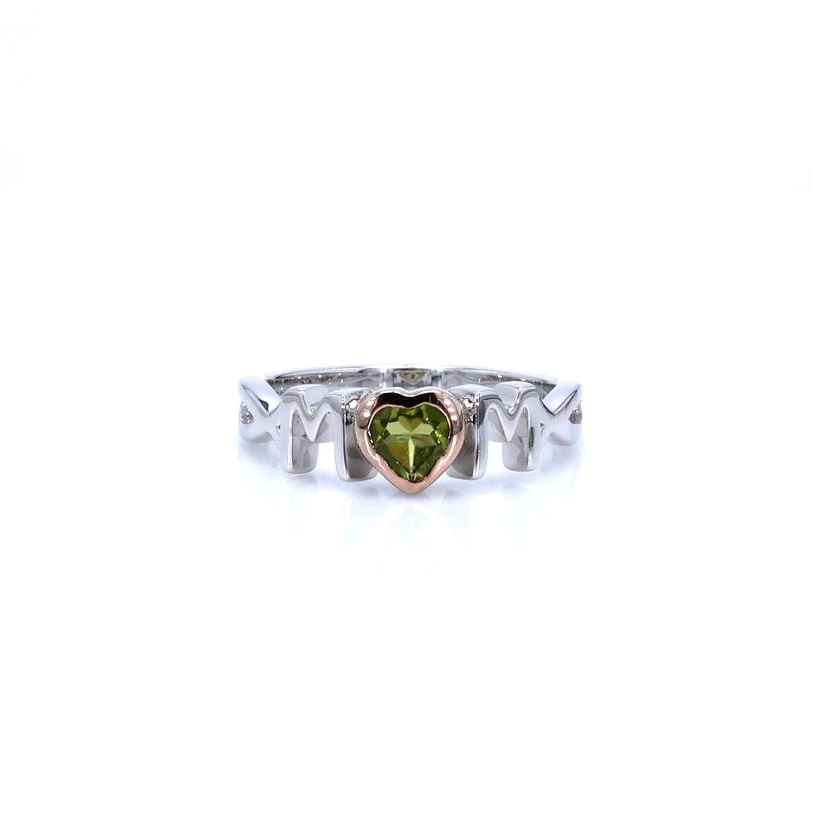 Peridot Mom Ring 0.42 Carats Sterling Silver