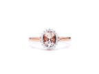 Morganite Ring With Diamonds 0.78 Carats 14K Rose Gold