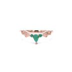 Emerald Bat Ring 0.26 Carats Gold Plated Silver