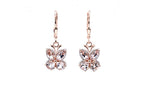 Morganite Butterfly Earrings 1.87 Carats 18K Rose Gold Plated Silver