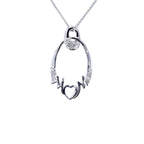Diamond Heart Pendant 0.12 Carats Sterling Silver