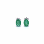 Zambian Emerald Earrings 2.38 Carats 10K White Gold