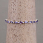 Tanzanite Tennis Bracelet Diamonds 8.2 Carats 14K Yellow Gold