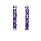 Amethyst Earrings 3.18 Carats Sterling Silver