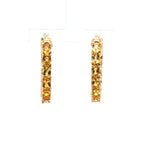 Citrine Earrings 3.18 Carats Gold Plated Silver
