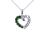 Chrome Diopside Heart Pendant 0.82 Carats Sterling Silver