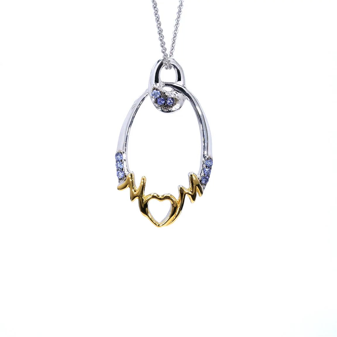 Tanzanite Mom Pendant 0.16 Carats Gold Plated Silver
