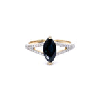 Blue Sapphire Ring With Diamonds 1.46 Carats 14K Yellow Gold