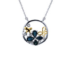 Blue Sapphire Pendant With White Topaz 1.32 Carats Sterling Silver