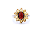 Garnet Ring With Citrine 5.46 Carats Sterling Silver