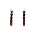 Garnet Earrings 3.98 Carats Gold Plated Silver