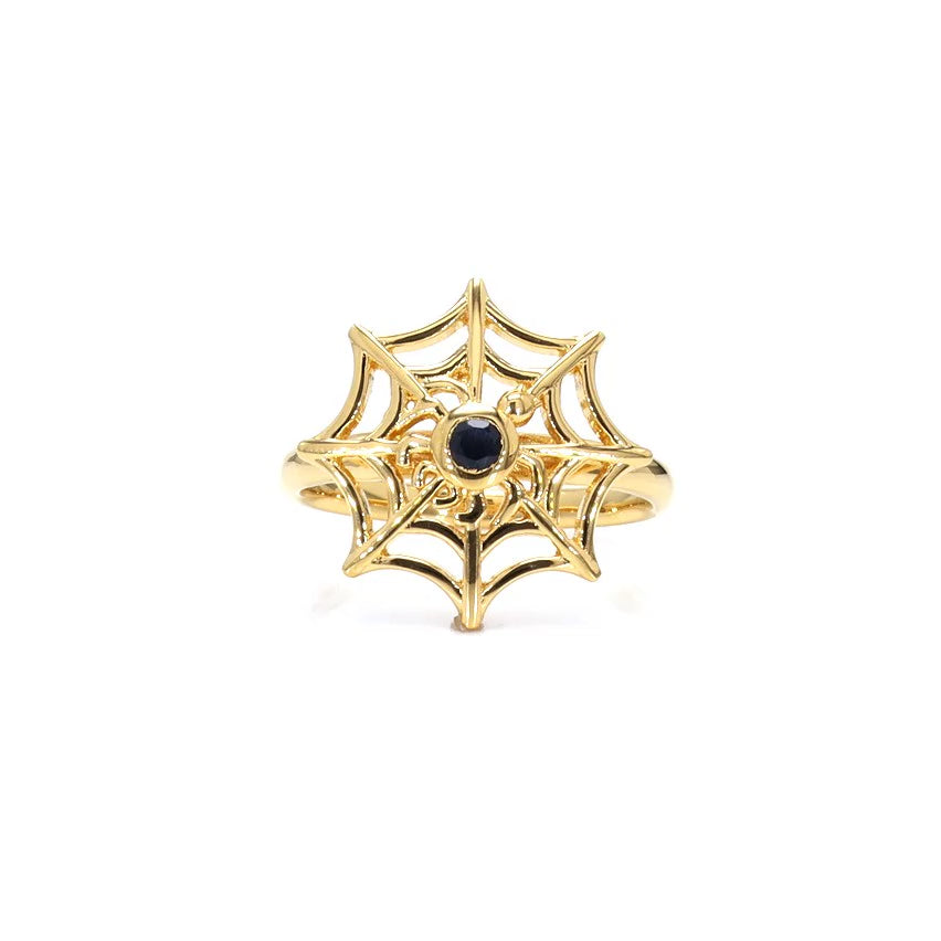 Blue Sapphire Ring 0.12 Carats Gold Plated Silver