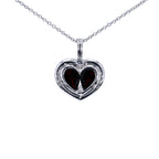 Garnet Heart Pendant With White Topaz 2.62 Carats Sterling Silver