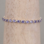 Tanzanite Tennis Bracelet Diamonds 6.9 Carats 14K Yellow Gold