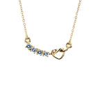 Aquamarine Heart Necklace 0.22 Carats Gold Plated Silver