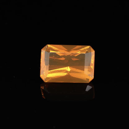 Natural Mexican Fire Opal 5.45 Carat Emerald Cut Loose Gemstone Play-of-Color