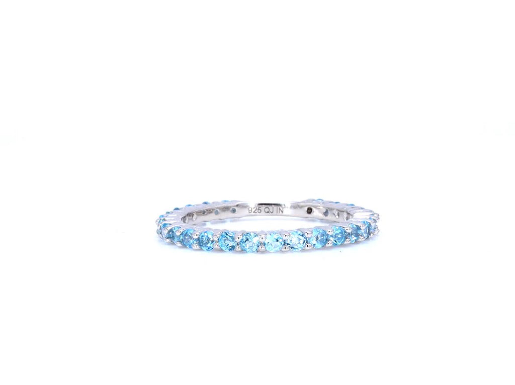 Swiss Blue Topaz Ring 0.92 Carats Sterling Silver