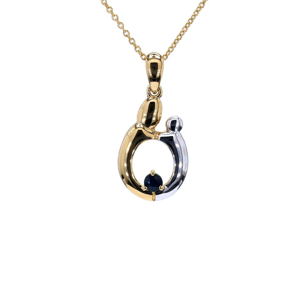 Blue Sapphire Pendant 0.18 Carats Gold Plated Silver