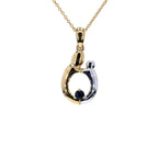Blue Sapphire Pendant 0.18 Carats Gold Plated Silver