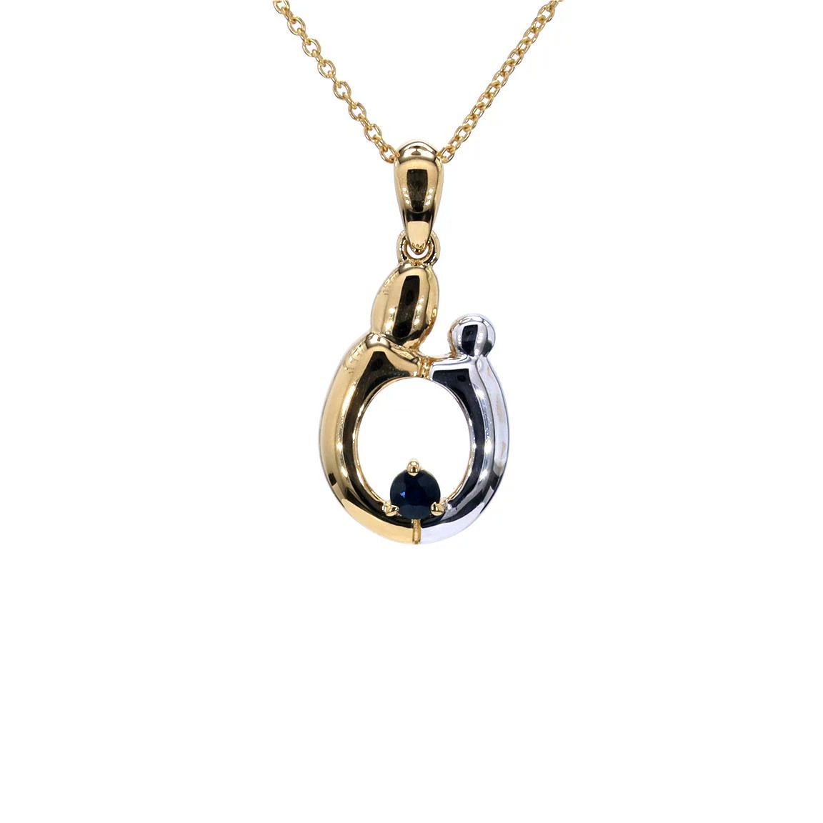 Blue Sapphire Pendant 0.18 Carats Gold Plated Silver