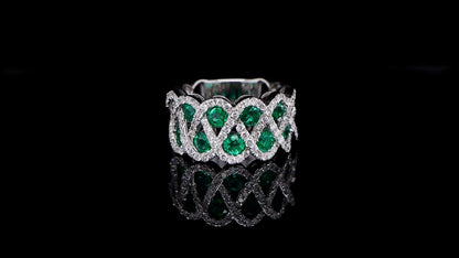 Emerald Ring With Diamonds 2.50 Carats 18K White Gold