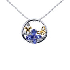 Tanzanite Butterfly Pendant With White Topaz 1.24 Carats Sterling Silver