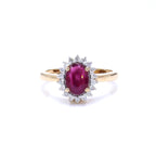 Ruby Ring With Diamonds 1.6 Carats 14K Yellow Gold
