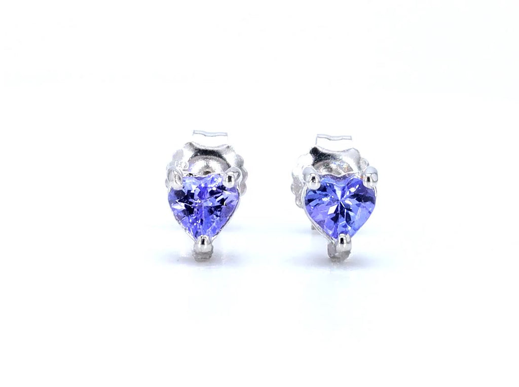 Tanzanite Stud Earrings 0.88 Carats Sterling Silver