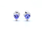 Tanzanite Stud Earrings 0.88 Carats Sterling Silver