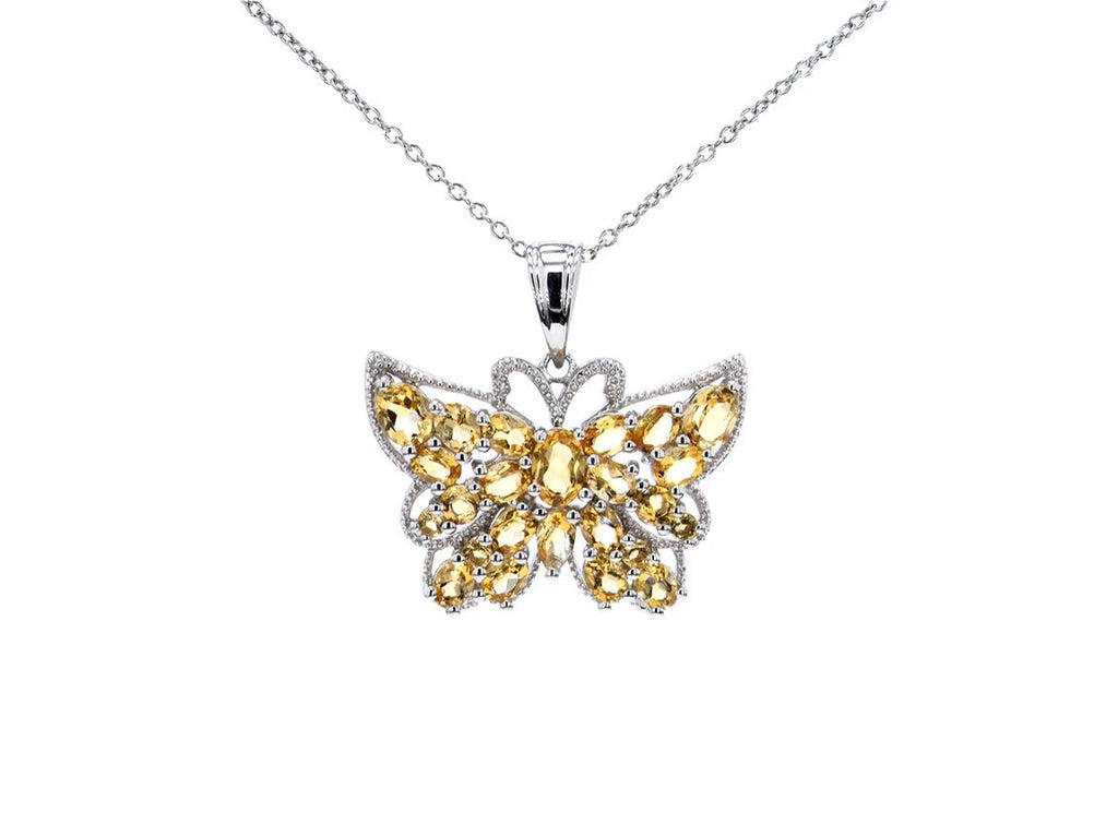 Citrine Pendant 3.78 Carats Sterling Silver
