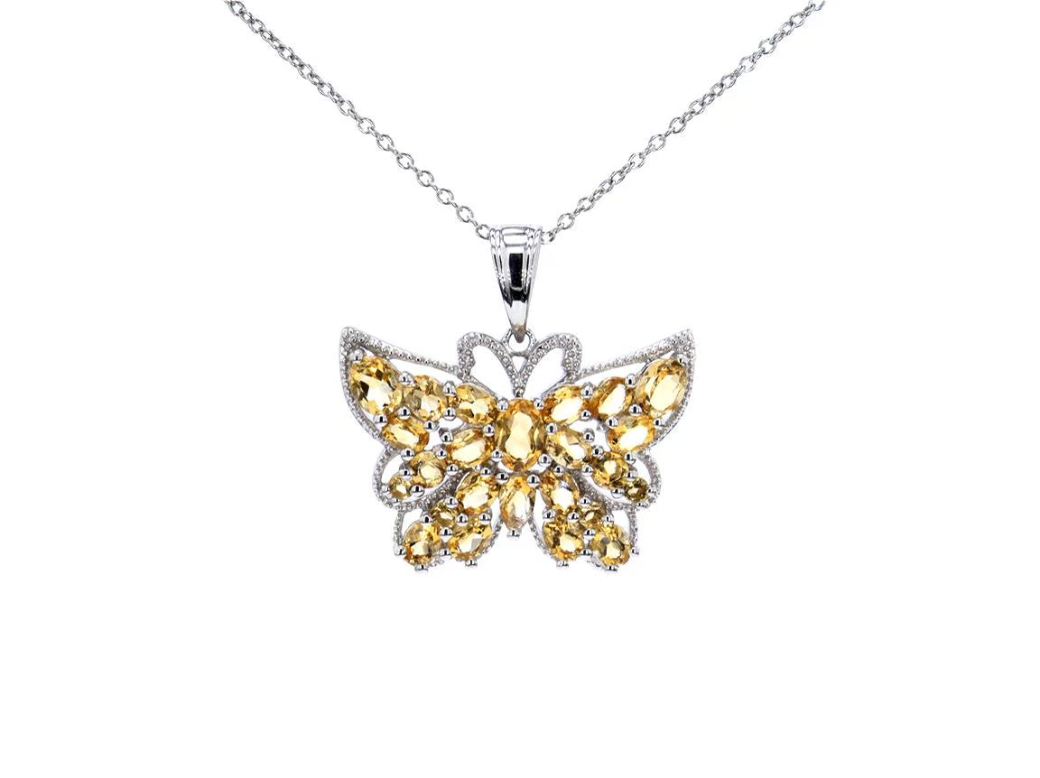 Citrine Pendant 3.78 Carats Sterling Silver
