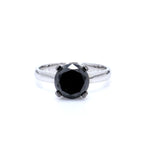 Black Diamond Ring 2.98 Carats 14K White Gold